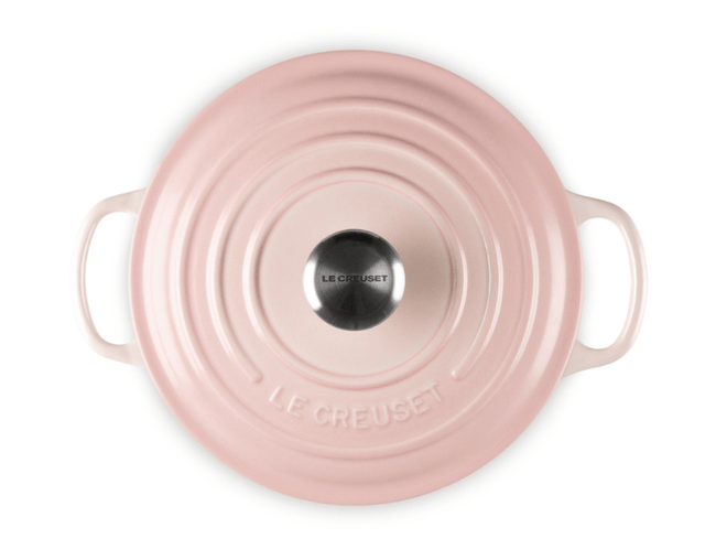 Panela Redonda Signature 20 cm Rosa Shell Pink Le Creuset Acima Fora
