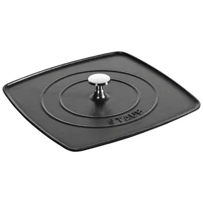 Tampa Panini Quadrada Ferro Fundido Preto 30X30 cm Staub