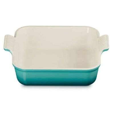 Travessa Quadrada 23 cm Heritage Azul Bleu Riviera Le Creuset