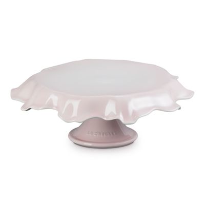 Suporte para Bolo Ruffle 28 cm Rosa Shell Pink Le Creuset