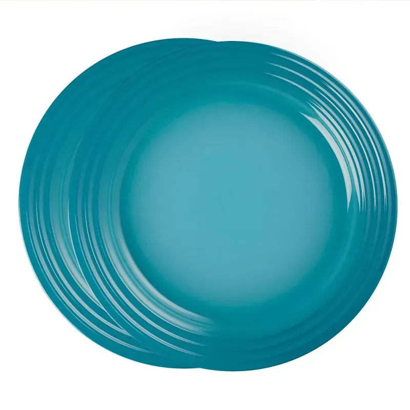 Prato Redondo 27 cm 2 Peças Azul Caribe Le Creuset