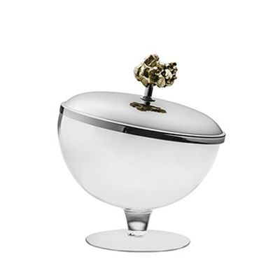 Compoteira Pedra Pirita Aço Inox Riva