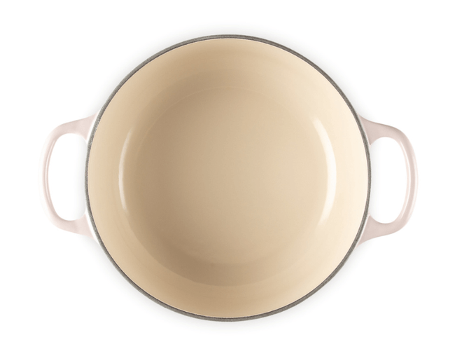 Panela Redonda Signature 20 cm Rosa Shell Pink Le Creuset Acima Dentro