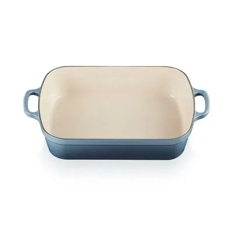 Travessa Retangular com Alça Signature 33 cm Azul Chambray Le Creuset