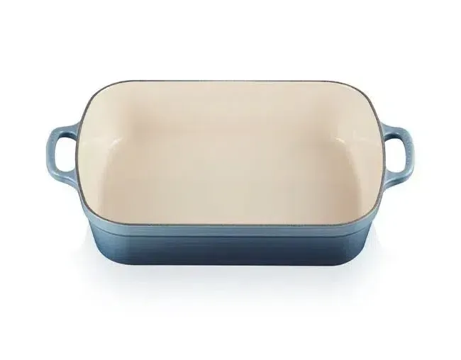 Travessa Retangular com Alça Signature 33 cm Azul Chambray Le Creuset